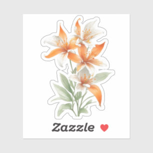 Sticker Fleurs Lys orange