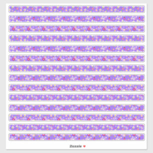 Sticker Fleurs minuscules Bordures violettes étroites