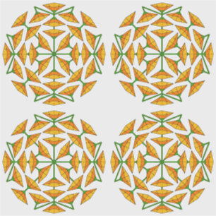 Sticker Fleurs Miroir Jaune Orange et Orange Jaune