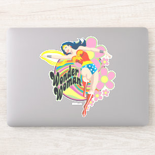 Sticker Fleurs rétro Wonder Woman
