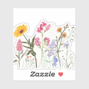 Sticker Fleurs sauvages, Botanique Vintage,
