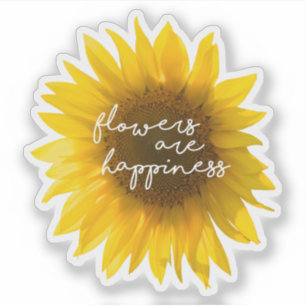 Sticker Fleurs sont bonheur citation filtre tournesol