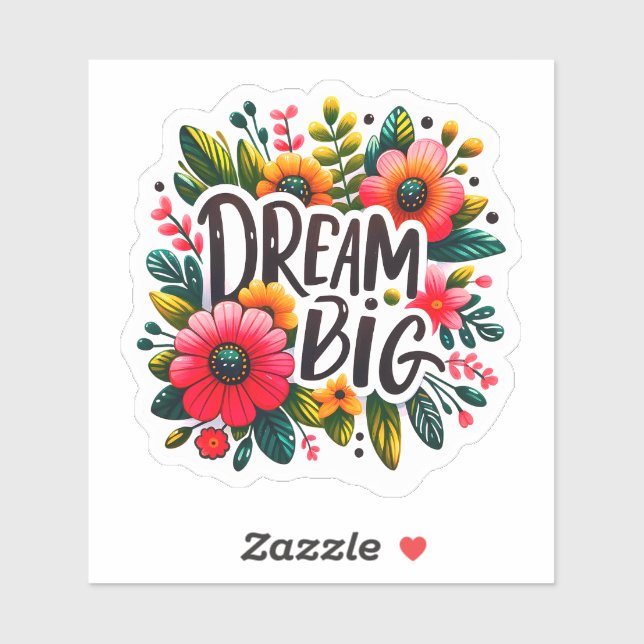 Sticker Fleurs vives inspirent les rêves (Feuille)