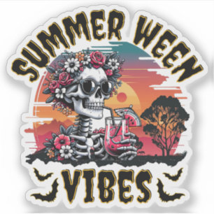 Sticker Floraison de crépuscule d'été de la fête des morts