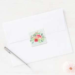 Sticker floral aquarelle