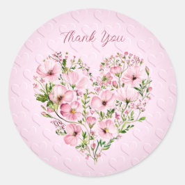 Sticker Floral Coeur Rose