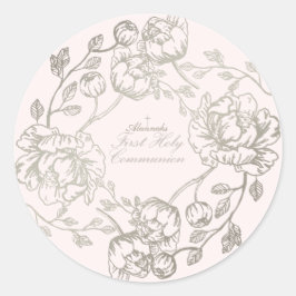 Sticker floral Communion Gold