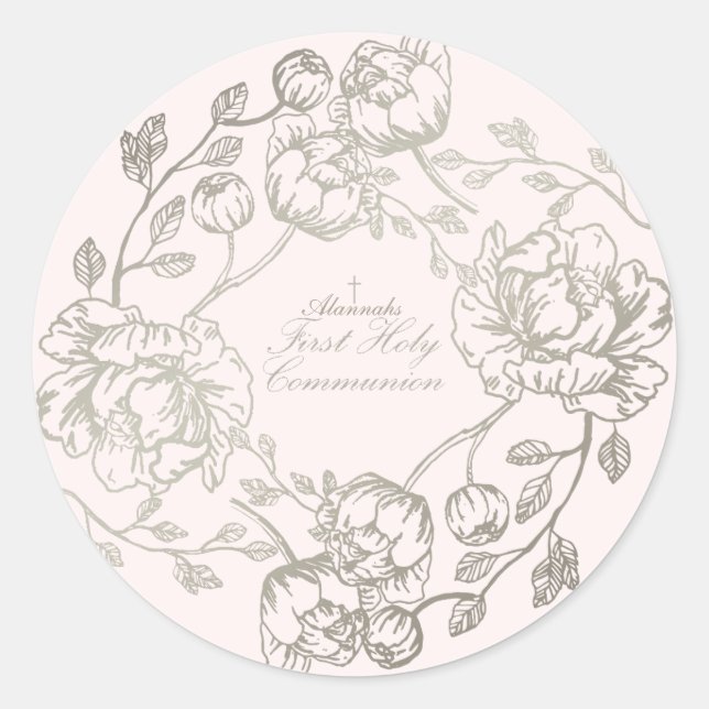 Sticker floral Communion Gold (Devant)