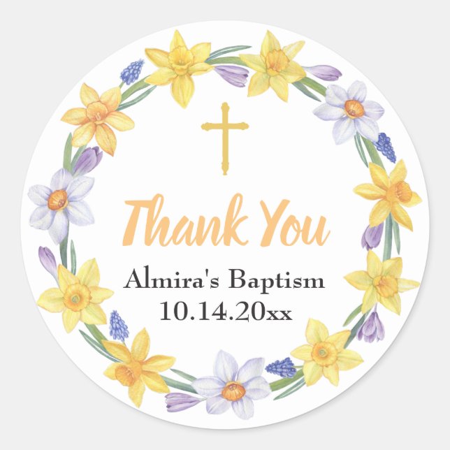 Sticker Floral Daffodique Aquarelle (Devant)
