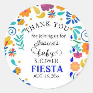 Sticker Floral Floral baby shower mexicain