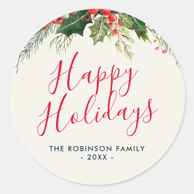 sticker Floral happy holiday (Devant)