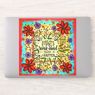 Sticker Floral inspirant "Make it Happen"