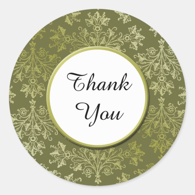 Sticker Floral Merci personnalisé en Golds (Devant)