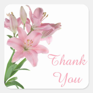 Sticker floral Merci rose Lily / Sceau