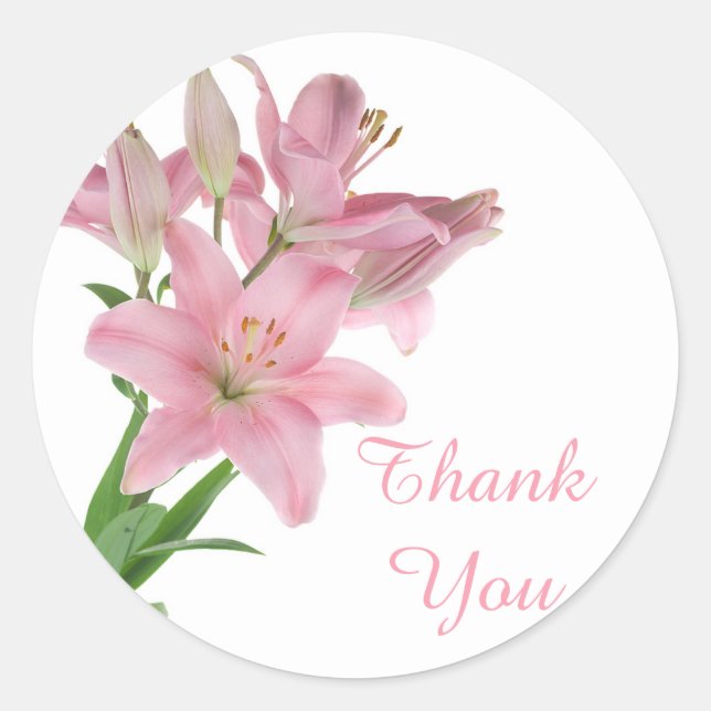Sticker floral Merci rose Lily / Sceau (Devant)