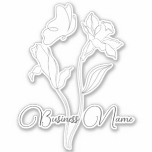 Sticker Floral Noir Et Blanc Moderne