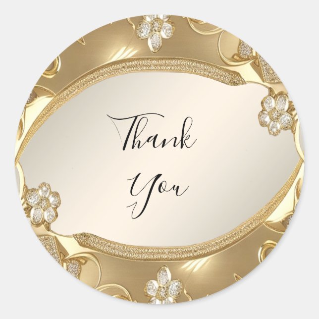 Sticker Floral Orné Or (Devant)