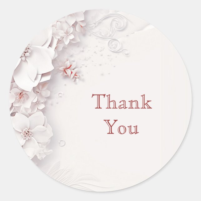 Sticker floral rose ivoire (Devant)