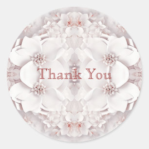 Sticker floral rose ivoire