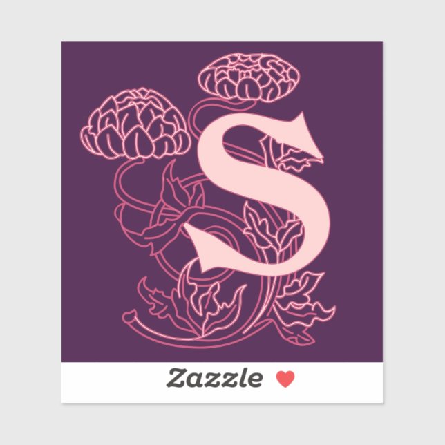 Sticker Floral S initial (Feuille)
