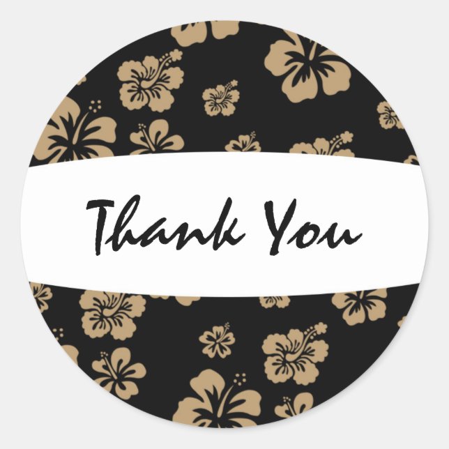 Sticker floral Tan & Black Elegant Hibiscus (Devant)