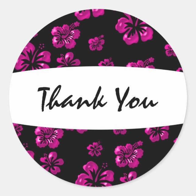 Sticker floral Tropical Pink Elegant Hibiscus (Devant)