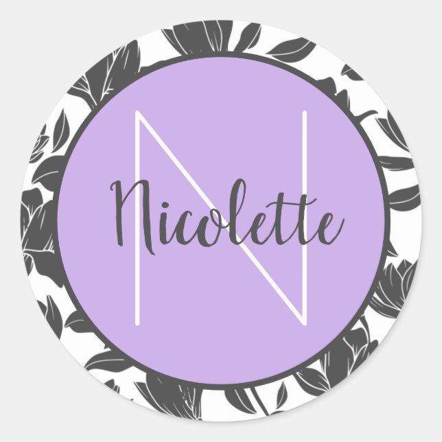 Sticker Floral Tulip Fleurs Pastel Purple (Devant)