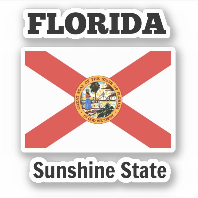 Sticker Floride, État de Sunshine, drapeau (Devant)