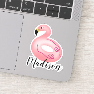 Sticker Flotte du pool de Flamants roses de nom personnali