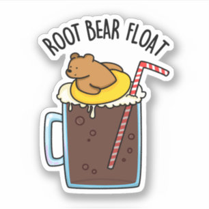 Sticker Flotteur d'ours racine Blague drôle sur la bière r