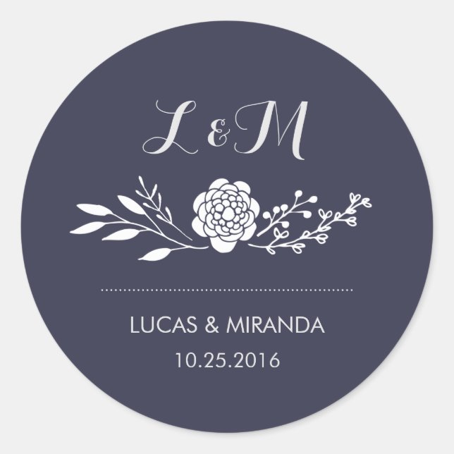Sticker Flower and Feuille Wreath Wedding Favor (Devant)