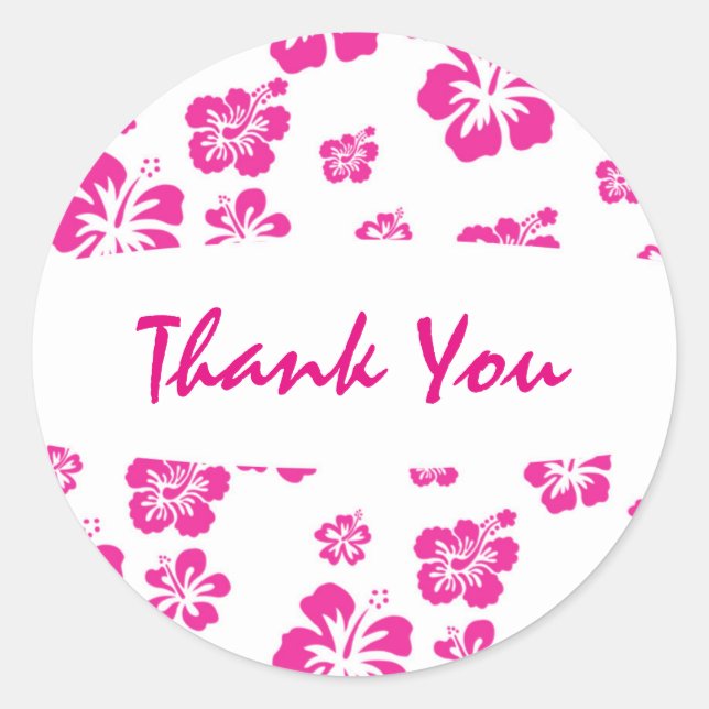 Sticker Flower Favker rose et blanc chaud Hibiscus (Devant)