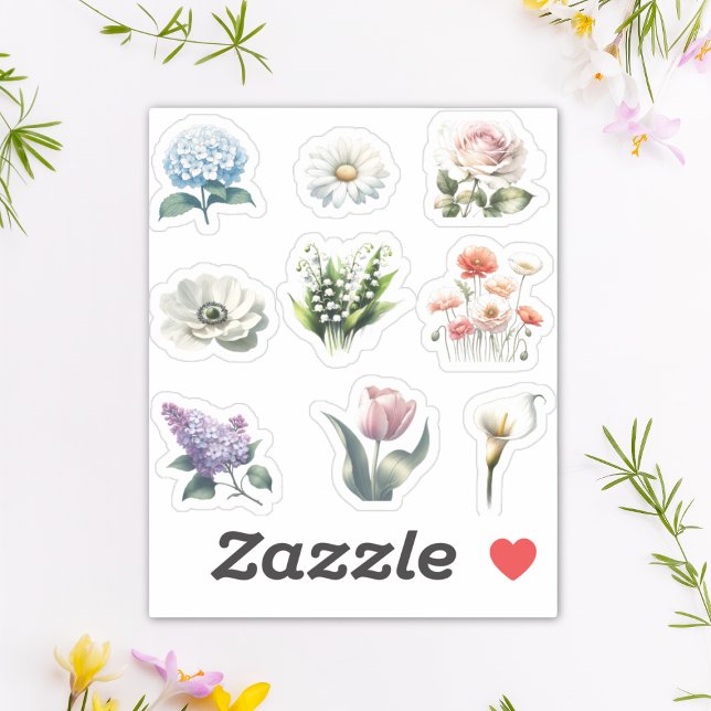 Sticker Flower Pack Aquarelle Jolie Garden (Add a pop of floral fun to your laptop or water bottle with these trendy, nature-inspired stickers.)