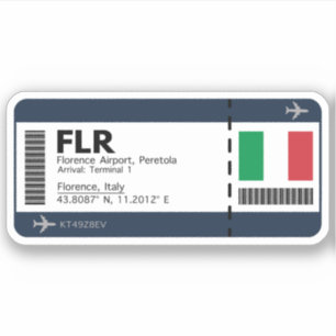 Sticker FLR Florence Boarding Pass - Italie Travel