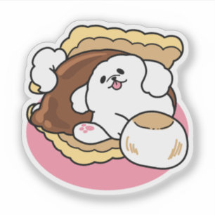 Sticker Fluffier Tha’more - Chien mignon et Pun de dessert