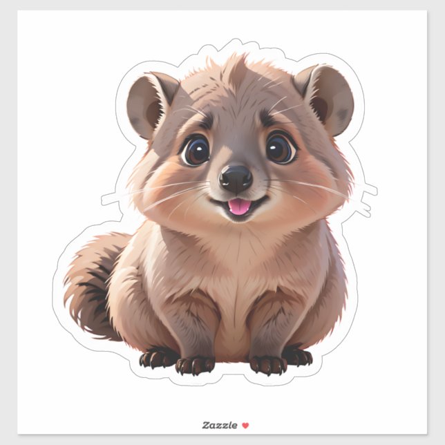 Sticker Fluffy Racoon (Feuille)