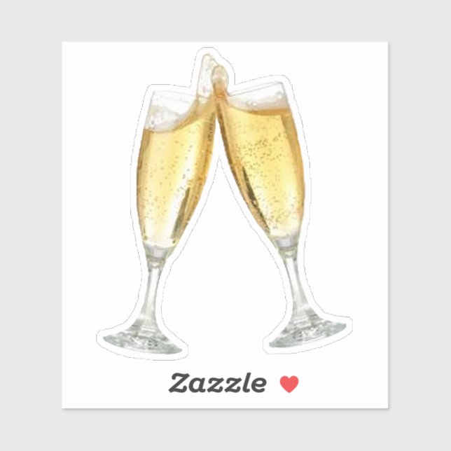 Sticker Flutes de Champagne (Feuille)
