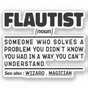 Sticker Flutist Noun Définition Professional Joueur Cool