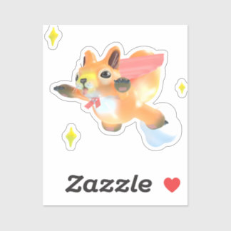Sticker Flying super-squerrl and stars