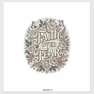 Sticker Foi sur la peur papillon floral vintage