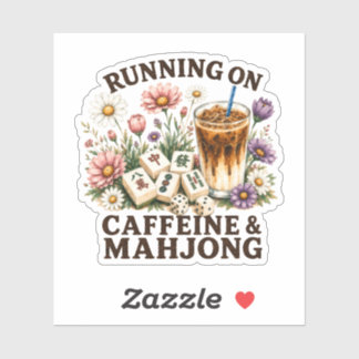 Sticker Fonctionne à la caféine et au Mahjong