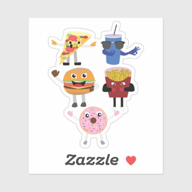 Sticker Food Characters (Feuille)