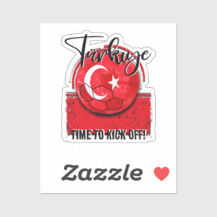 Sticker Football Drapeau Türkiye, Football Turc Rétro