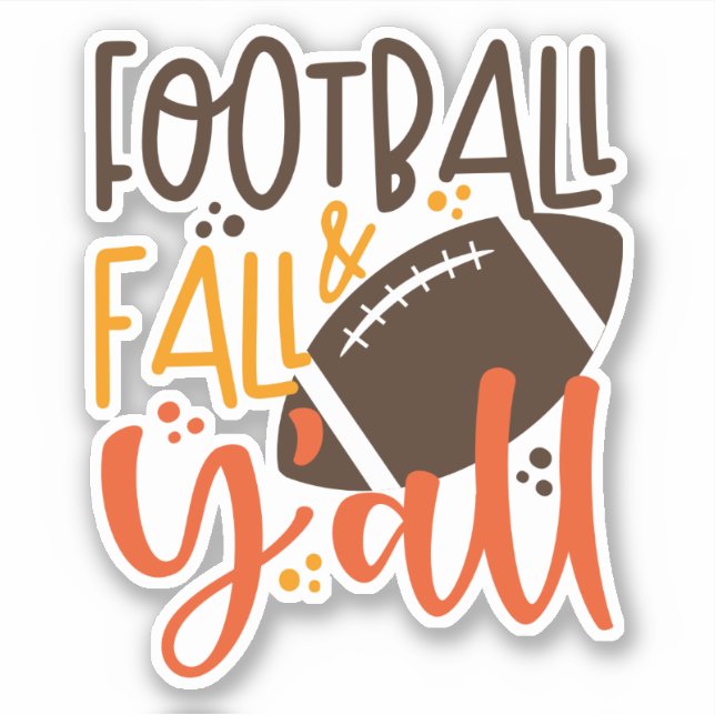 Sticker Football Fall & Y'all (Devant)