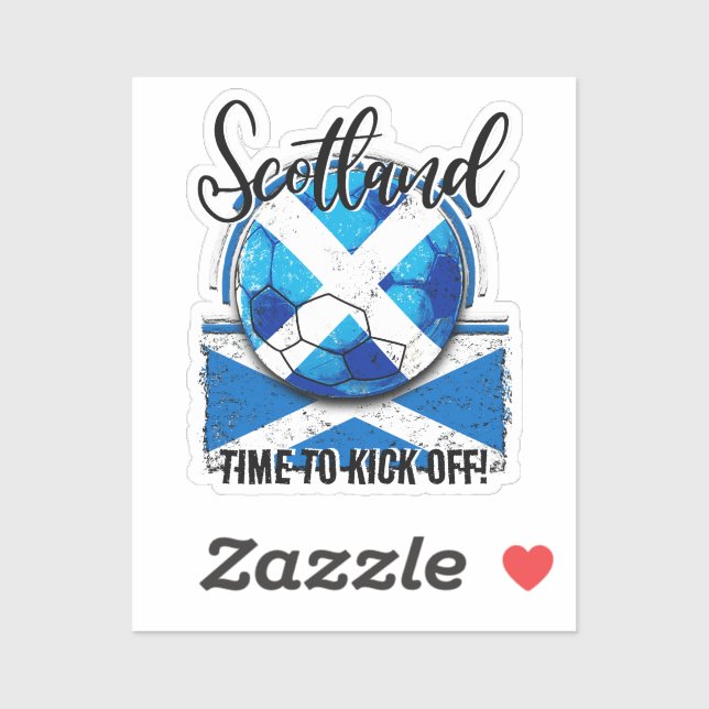Sticker Football Scotland Drapeau, Blue Sky White Soccer B (Feuille)