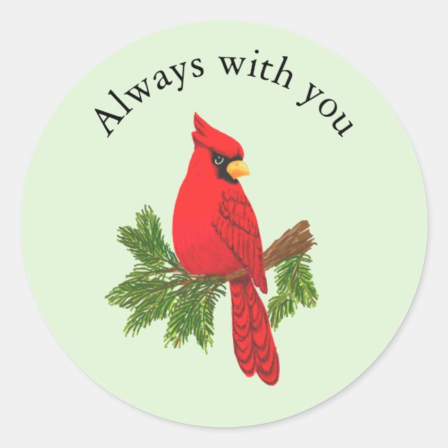 Sticker for scrapbooking, red cardinal (Devant)