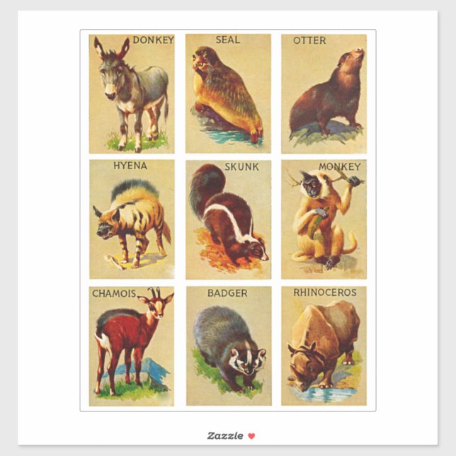 Sticker Forêt et jungle Animaux Nature Faune Art (Feuille)