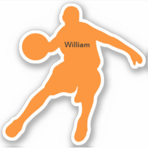 Sticker Forme de basket-ball de monogramme sportif