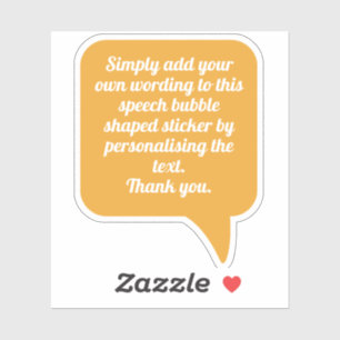 Sticker Forme de bulle vocale avec votre texte.