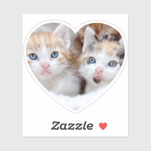 Sticker Forme de coeur photo de la famille (Feuille)